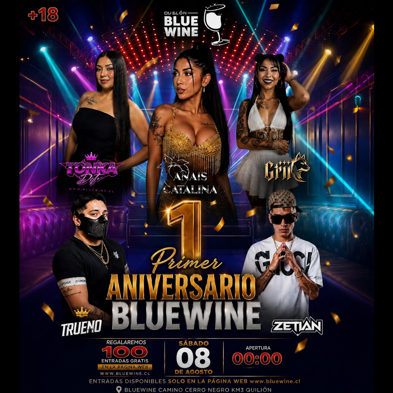 Aniversario Blue Wine - Sábado 8 de agosto